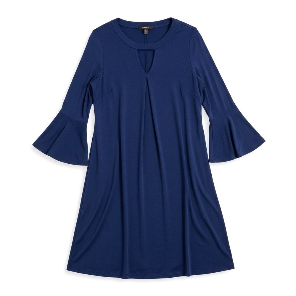 Alya Women Bell Sleeve Cut Out Mini Dress Blue S Boho Whimsigoth Fairy Y2k USA